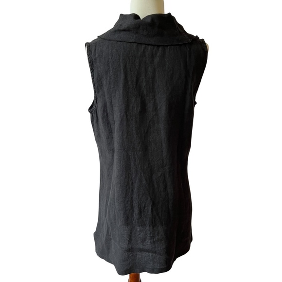 FENINI TUNIC TOP XS 100% BREATHABLE LINEN PULL ON COWL NECK CASUAL MINIMALIST - Picture 5 of 12